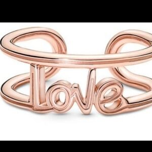 Rose Gold "Love" Script Cuff Bracelet